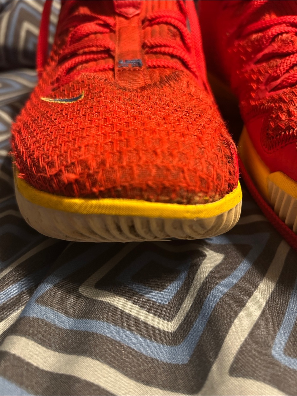 Nike Red and Yellow LeBron Signature Shoes - Picture 13 of 15